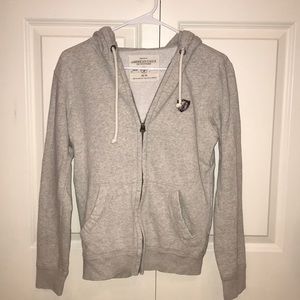 American Eagle Light Gray Zip-Up Hoodie